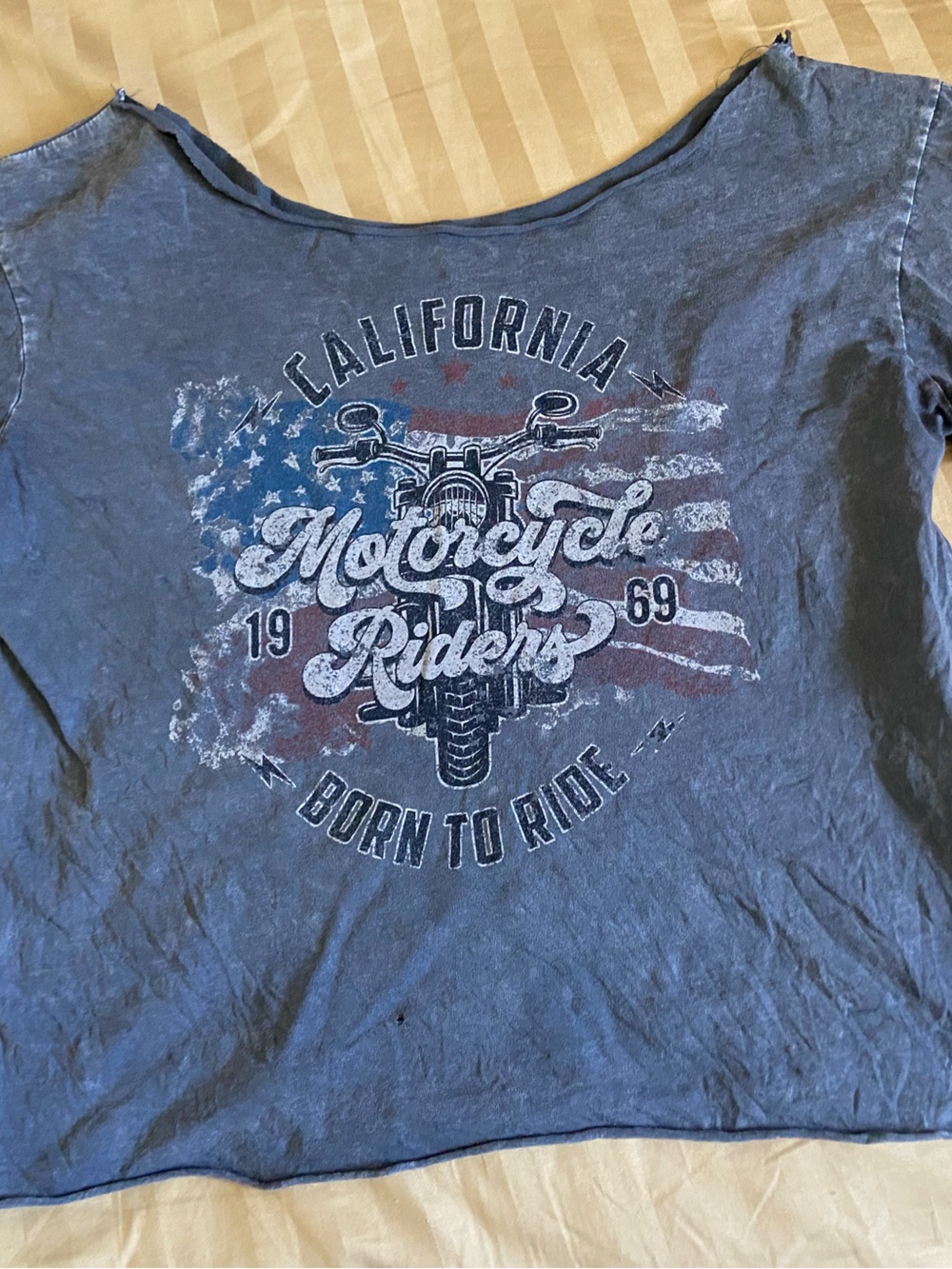 Motorcycle Riders California Crop Top - Blue
